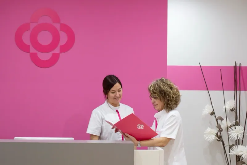 Jaio gynecologist brand identity presentation with logo folder