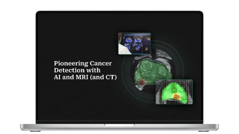 Bot Image AI website homepage showing ProstatID hero section with clinical imaging carousel and blue medical aesthetic