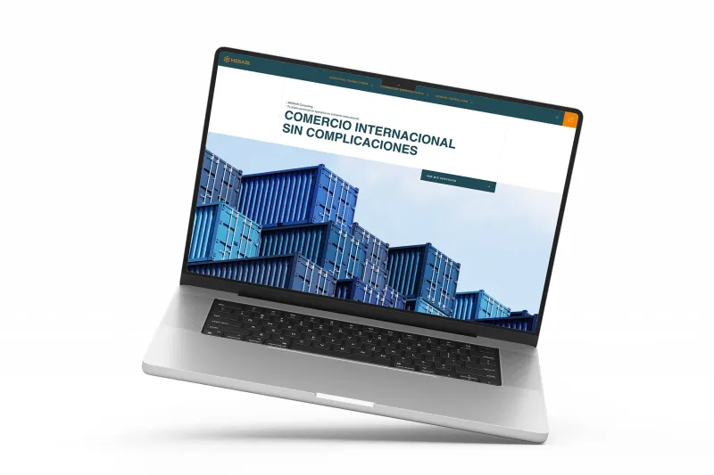 MERAIR Trade Consulting website mockup showing professional brand identity and SEO-optimized design