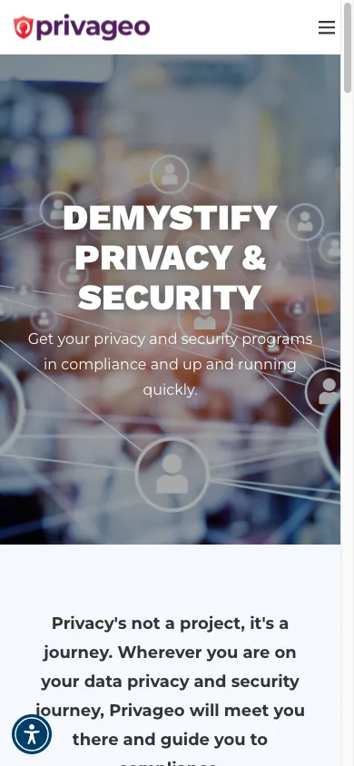 Privageo mobile responsive homepage design